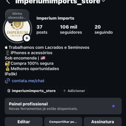 Conta Instagram Imperium Imports com 106 Mil Seguidores