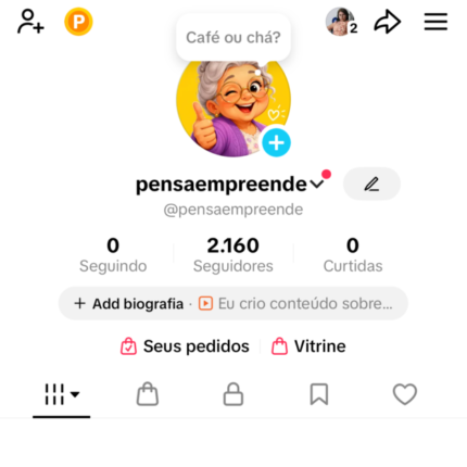 Conta TikTok 2.160 Seguidores Engajados