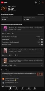 Canal 16K inscritos + 8,6M views (nicho curiosidades)