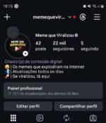 Página com 22k de seguidores 100% orgânicos e autênticos