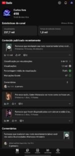 Canal YouTube Shorts Curiosidades (237k views / Ativo)