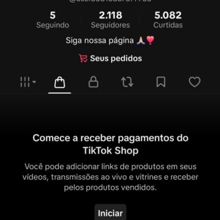 CONTA COM TIKTOK SHOP ATIVO + 2.1K DE SEGUIDORES PRONTA PARA VENDER NO SHOP!!!! CONTA ENGAJADA (oferta Imperdivel)