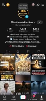 Tiktok Dark Mistérios da Escritura 1.5K + Bom engajamento.