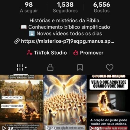 Tiktok Dark Mistérios da Escritura 1.5K + Bom engajamento.