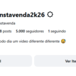 Conta Instagram com 5.000 seguidores reais. Público ativo, pronta para uso imediato.