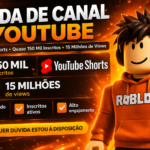 Canal de ROBLOX do youtube com 150 Mil inscritos e 15 Milhões de Views