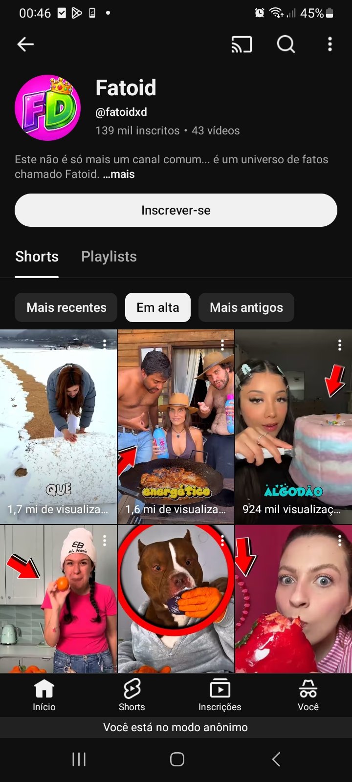 perfil 139K fatoid CANAL DARK 139K DE INSCRITOS MUITO ENGAJADO! - Imagem 1