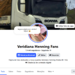 Página Veridiana Henning Fans - 7,4k seguidores (engajamento bom)