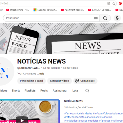 CANAL DE ENTRETENIMENTO, NOTÍCIA DOS FAMOSOS "NOTÍCIAS NEWS" com mais de 10 Mil Inscritos