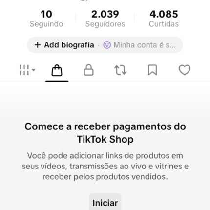 CONTA DO TIKTOK COM SHOP ATIVO +2K SEGUIDORES (NICHO FEMININO)