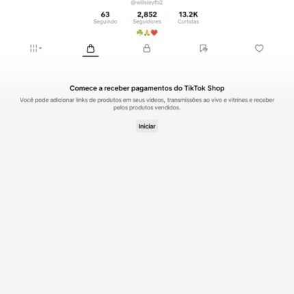 CONTA DO TIKTOK COM SHOP ATIVO QUASE 3K SEGUIDORES 13,2K CURTIDA(NICHO FEMININO)