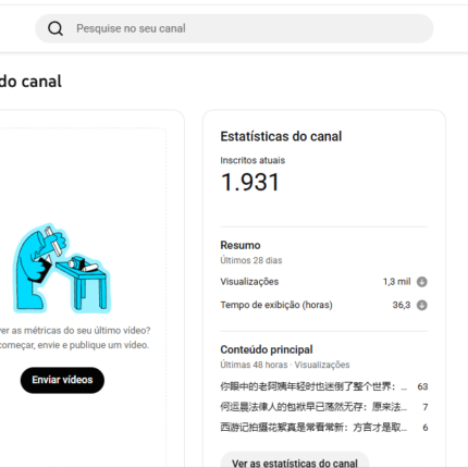 Canal gringo com quase 2k, nicho entretenimento!