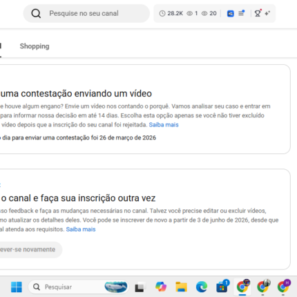 Canal no Youtube 3k de Inscritos desmonetizado