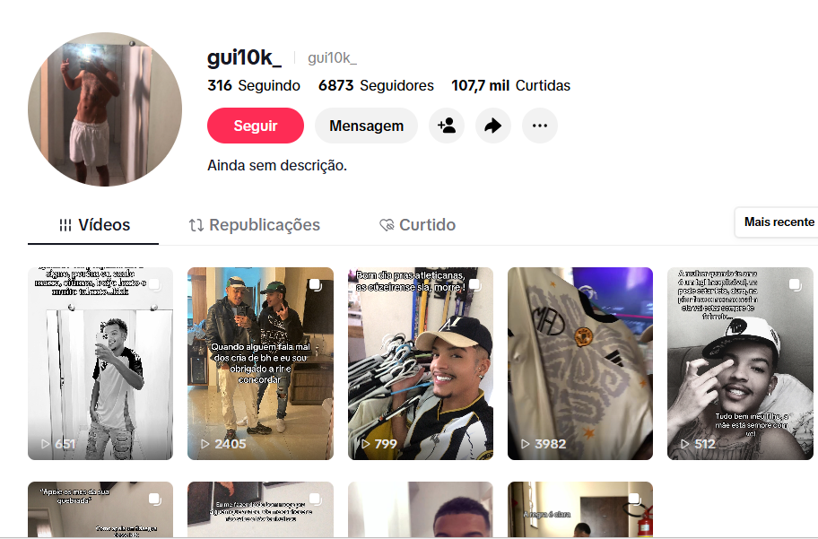Captura de tela 2026-05-25 151748 Conta do tiktok com mais de 100 mil curtidas e quase 7 mil seguidores, conta movimentada e com muito engajamento - Imagem 1