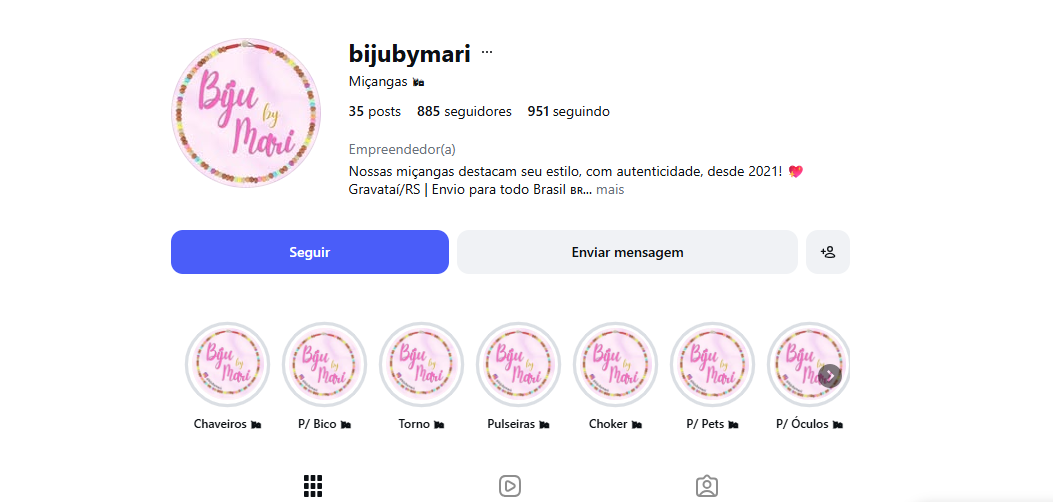 Captura de tela 2026-05-26 154706 Instagram Loja de acessórios com 885 seguidores orgânicos - Imagem 1