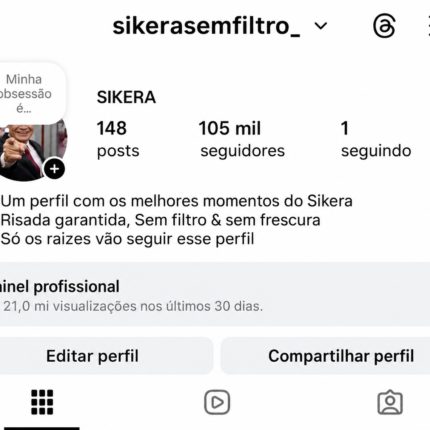 🚀CONTA DO INSTAGRAM (105 mil seguidores & 20,9 MILHÕES de viws em 30D) ganhando em torno de 4 MIL a 5 MIL novos seguidores por dia