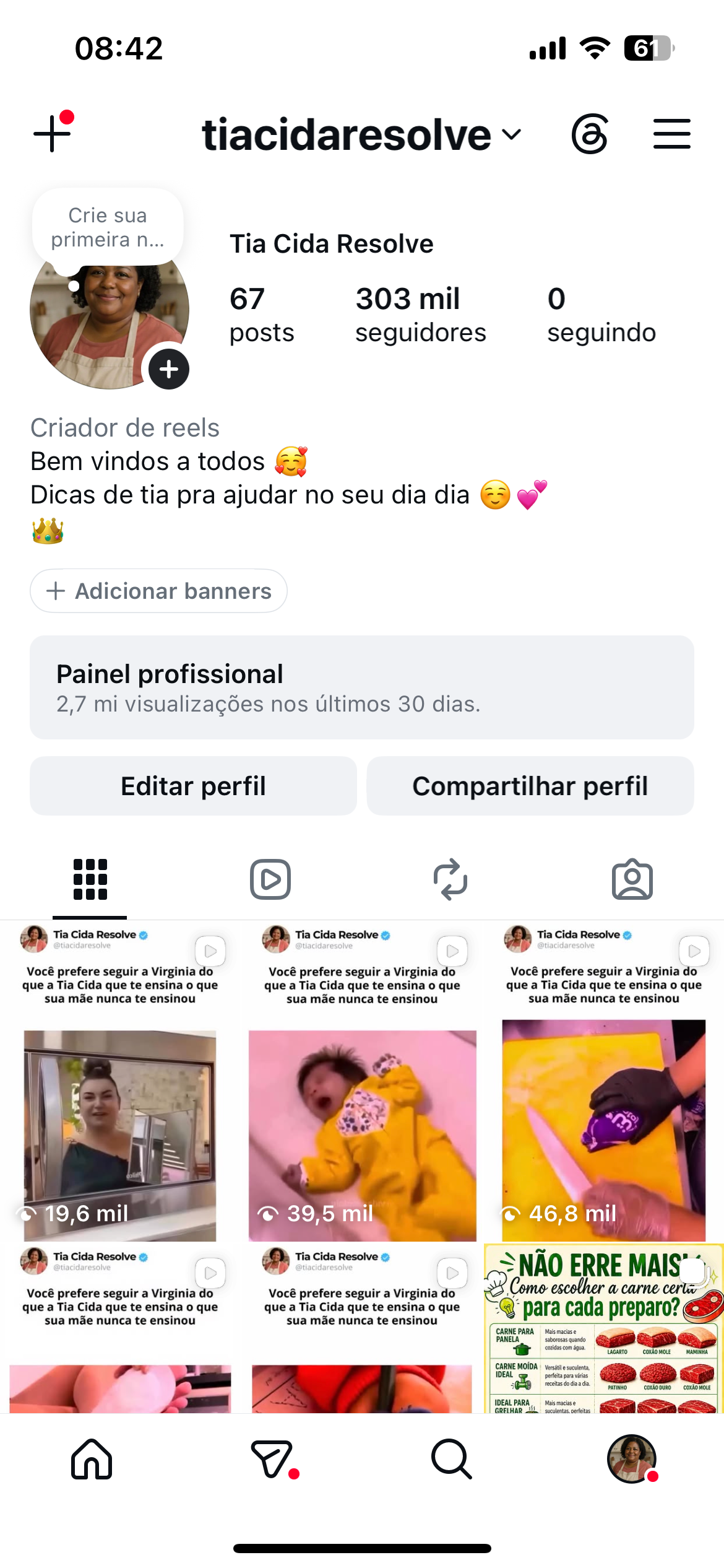 IMG_0398 Insta de milhões 303k Achadinhos e receitas, 95% br orgânico, stories medio 25k 40k: valor promocional de - Imagem 1