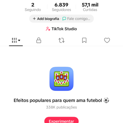 Conta Tiktok 6 mil seguidores