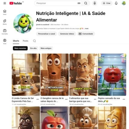 Canal Viral de Shorts IA (alimentos falantes)