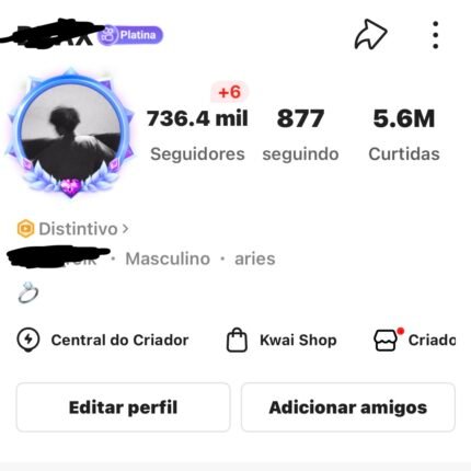 CONTA KWAI 736.4 MIL SEGUIDORES 5.6M DE CURTIDAS