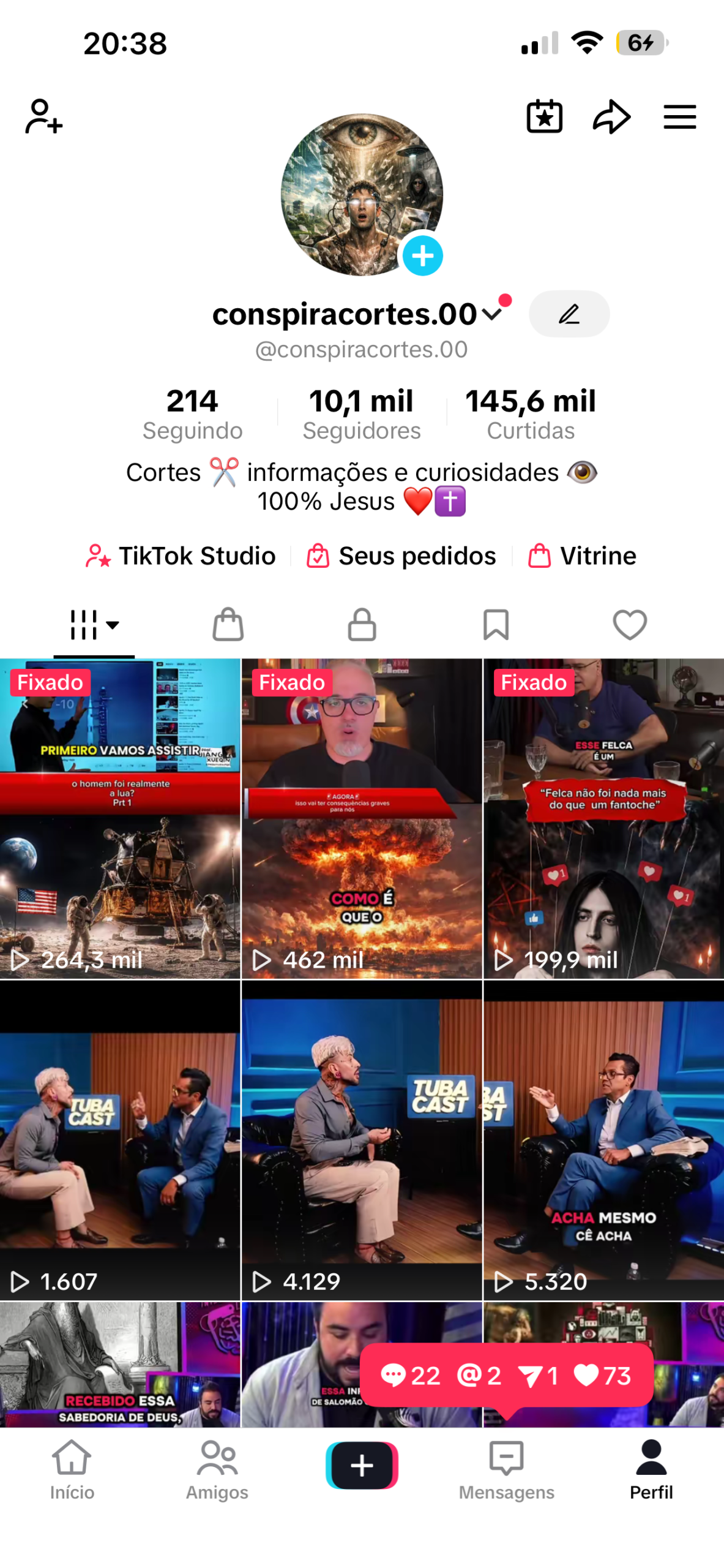 IMG_9123 perfil tiktok conspira cortes com 10 mil Seguidores - Imagem 1