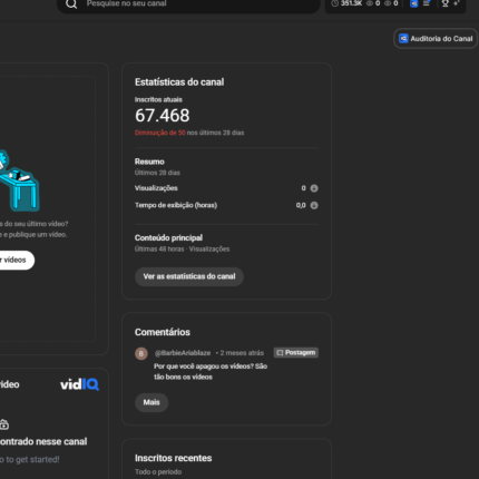 Canal YouTube 67K inscritos – Nicho História