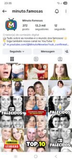 INSTAGRAM 13.3K Seguidores | Minuto Famosas | +1.8 Milhões Views em Abril