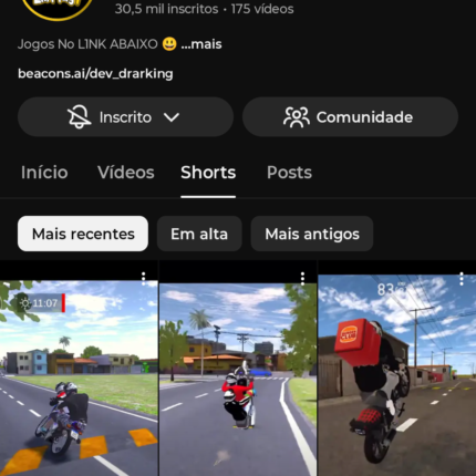 Vendo canal do YouTube com 30 mil inscritos, nicho game