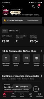 Conta tik tok shop pagando