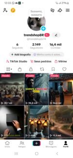 Conta de tiktok com mais de 2k de seguidores e 16 mil curtidas
