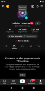 CONTA TIKTOK | 10.2K SEG👥| 27K CURT❤️| SHOP ATIVO🛍️| UNIVERSO & CURIOSIDADES | PERFIL ENGAJADO📈