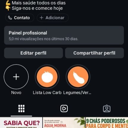 Página No Instagram No Nicho De Saúde Com 413k De Seguidores Reais e Crescendo Diariamente ! Grande Oportunidade