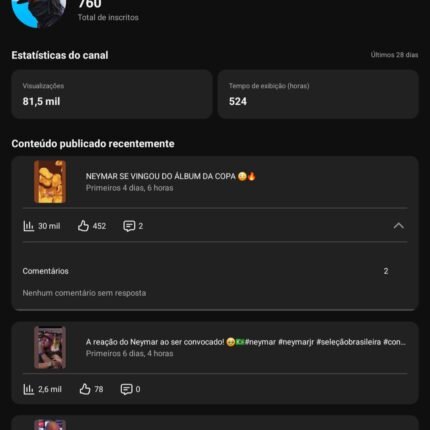 Conta semi-monetizada com 800 inscritos de Futebol
