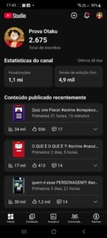 Canal YouTube Otaku Monetizável |2.675 + Inscritos | +1,1 milhão Views em 28 dias | Alcance gigante - Imagem 2