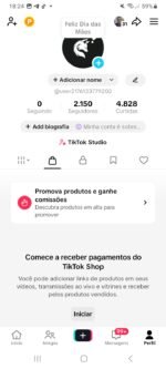 CONTA TIKTOK SHOP BR 2.150 SEGUIDORES