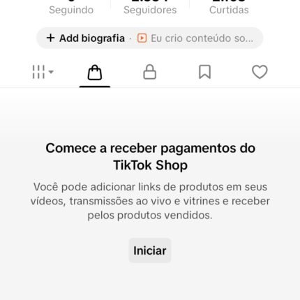 CONTA TIKTOK SHOP BRASIL 2,500 SEGUIDORES