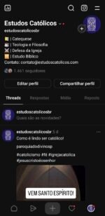 INSTAGRAM CATÓLICO 7,2 MIL SEGUIDORES E THREADS COM 1,4 MIL SEGUIDORES. - Imagem 2