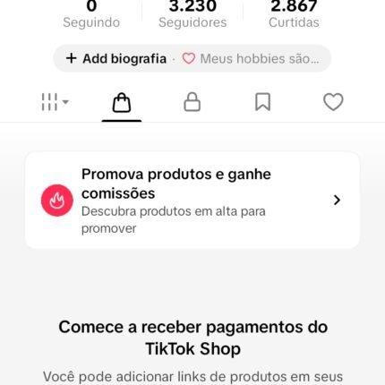 CONTA TIKTOK SHOP BR 3.200 SEGUIDORES