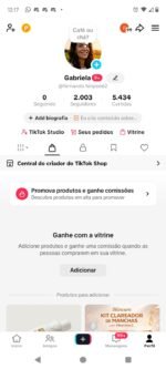 CONTA DO TIK TOK SHOP ATIVO + LIVE STUDIO ATIVO COM 2K DE SEGUIDORES