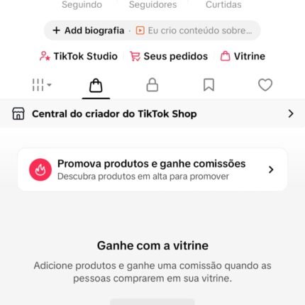 CONTA DO TIK TOK SHOP ATIVO + LIVE STUDIO ATIVO COM 2K DE SEGUIDORES