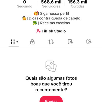 Conta Tik Tok – Queda de Cabelo Zero – 568.6k seguidores