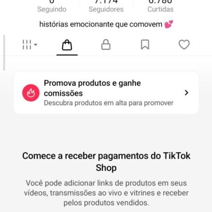 CONTA COM TIKTOK SHOP ATIVO + 7.1K DE SEGUIDORES PRONTA PARA VENDER NO TIKTOK SHOP MUITO ENGAJADA!!! Tá subindo muito!! (Oferta imperdível)