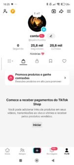 CONTA COM TIKTOK SHOP ATIVO + 25,8K DE SEGUIDORES MUITO ENGAJADA E PRONTA PARA VENDER NO SHOP!!!! (Oferta única)