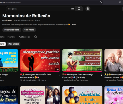 Canal YouTube com 1780 inscritos - Mensagens/Espiritualidade