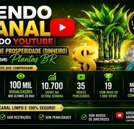 Canal Youtube Monetizado BR | Nicho Prosperidade (Dinheiro) | 2.1K de inscritos REAIS | ZERO RESTRIÇÕES