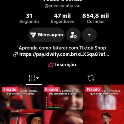 Conta 47k seguidores - TIKTOK SHOP está habilitado mas não foi ativado ainda