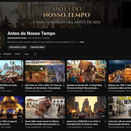 Canal de Reconstrução Histórica +6K de inscritos com excelente engajamento, em um nicho em alta, monetizado no final de janeiro de 2026.
