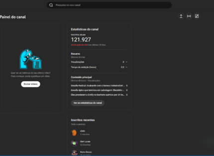 Canal com mais de 100k inscritos
