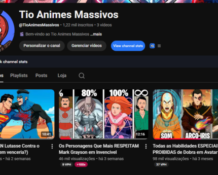 VENDO CANAL DE ANIME MONETIZADO COM 3 VÍDEOS - OPORTUNIDADE ÚNICA.