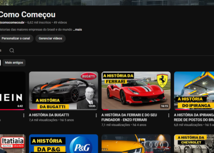 Canal Negócios e Finanças. 5k faturados. 7k de inscritos - DESMONETIZADO